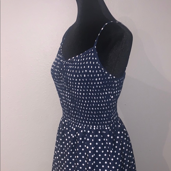 Navy Polka Dot Dress - Picture 2 of 3